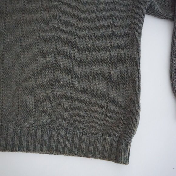 Eddie Bauer Green Cotton Blend Textured Knit Sweater Minimalist Quiet Luxury L - Picture 6 of 9